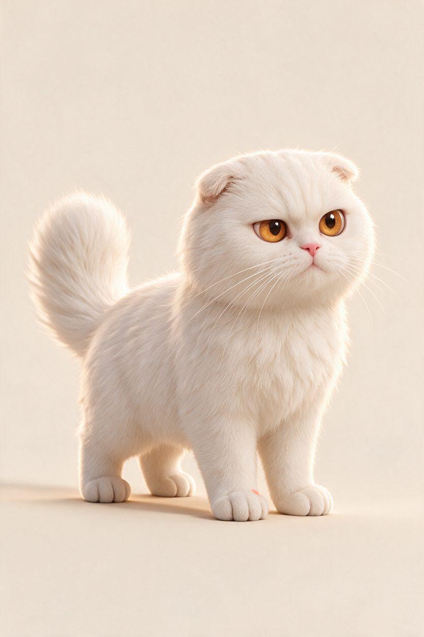 3D Aden standing, fluffy and grumpy
